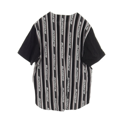 Jacquard Logo Baseball Jersey ベースボール シャツ コットン ブラック グレー シュプリーム トップス Supreme