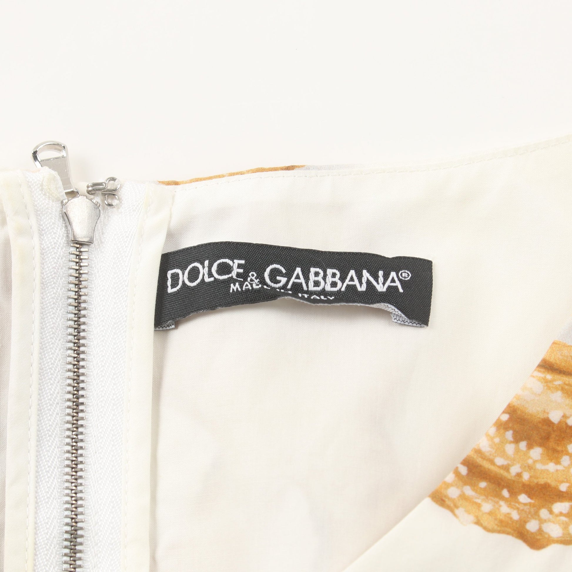 ワンピース ノースリーブ 花柄 コットン ホワイト マルチカラー ドルチェアンドガッバーナ ワンピース DOLCE&GABBANA