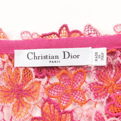 ワンピース レース 花柄 コットン オレンジ マルチカラー クリスチャンディオール ワンピース Christian Dior