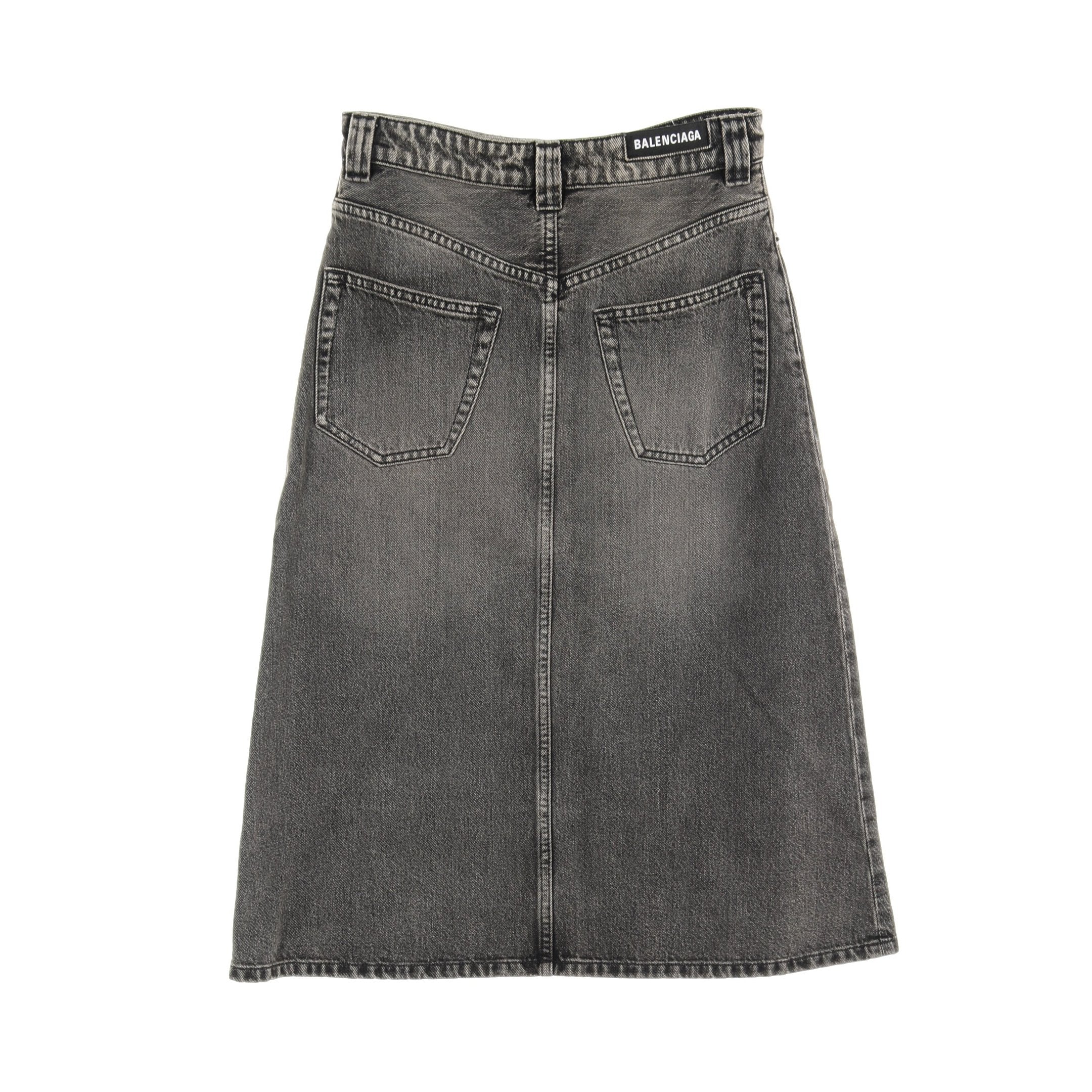 デニムスカート コットン ダークグレー ウォッシュ加工 バレンシアガ