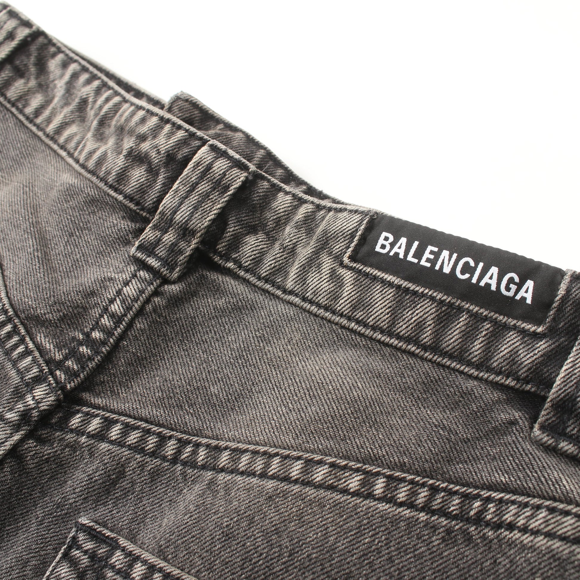 デニムスカート コットン ダークグレー ウォッシュ加工 バレンシアガ ボトムス BALENCIAGA