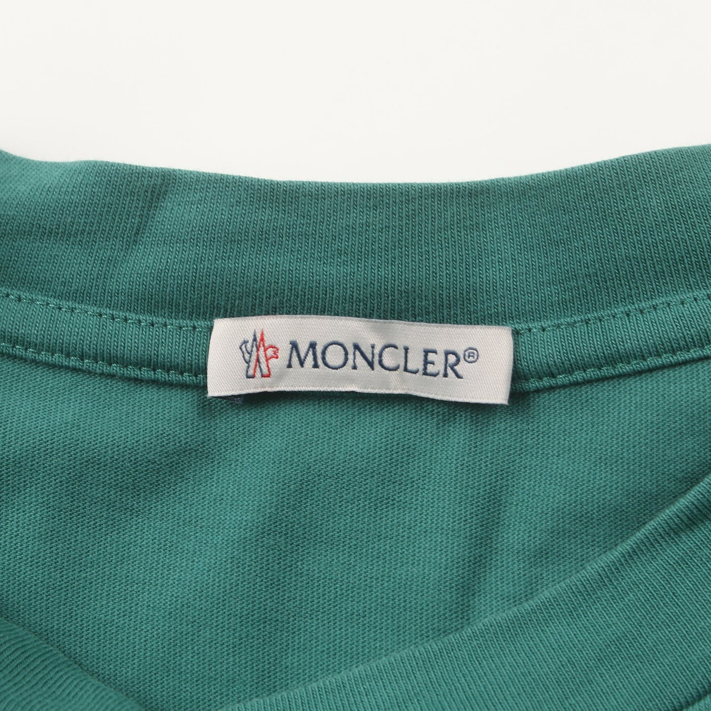 Tシャツ クルーネック ロゴプリント コットン グリーン ホワイト モンクレール トップス MONCLER