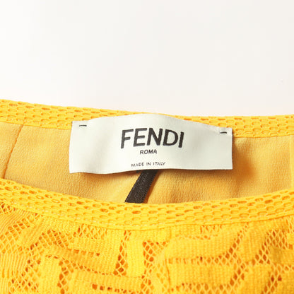 ズッカ柄 スカート コットン オレンジイエロー フェンディ ボトムス FENDI