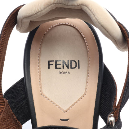 FF柄 パンプス ラフィア レザー ファブリック ベージュ ブラック ブラウン フェンディ シューズ FENDI