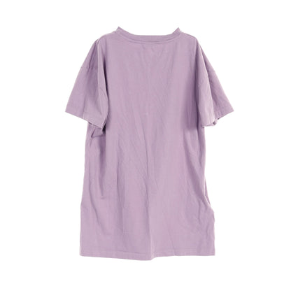 Tシャツ クルーネック ロゴパッチ コットン パープル ミュウミュウ トップス miu miu