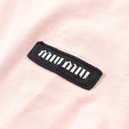 ロング Tシャツ 長袖 ロゴワッペン コットン ライトピンク ミュウミュウ トップス miu miu