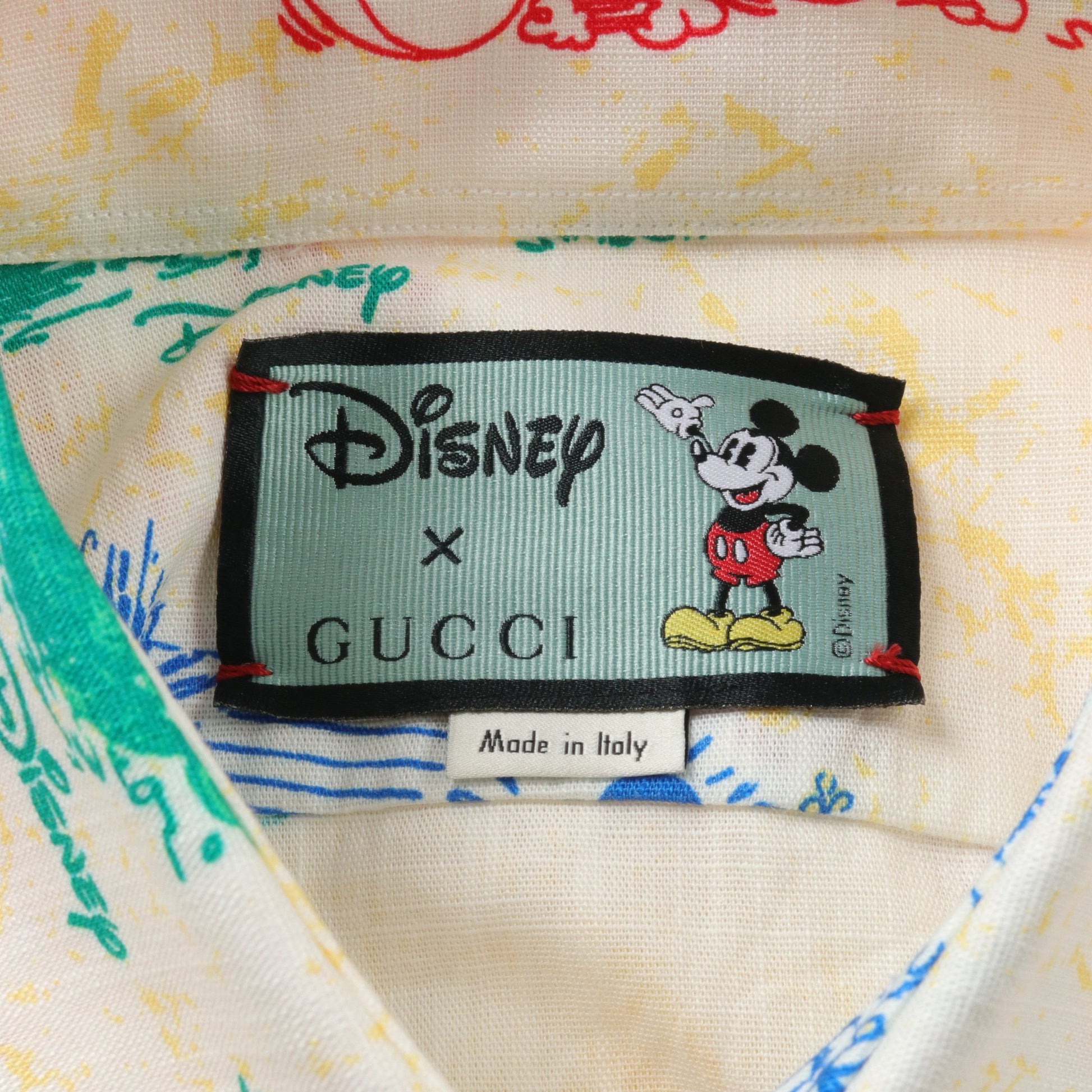 GUCCI × Disney シャツ コットン アイボリー イエロー マルチカラー ミッキー ミニー グッチ トップス GUCCI