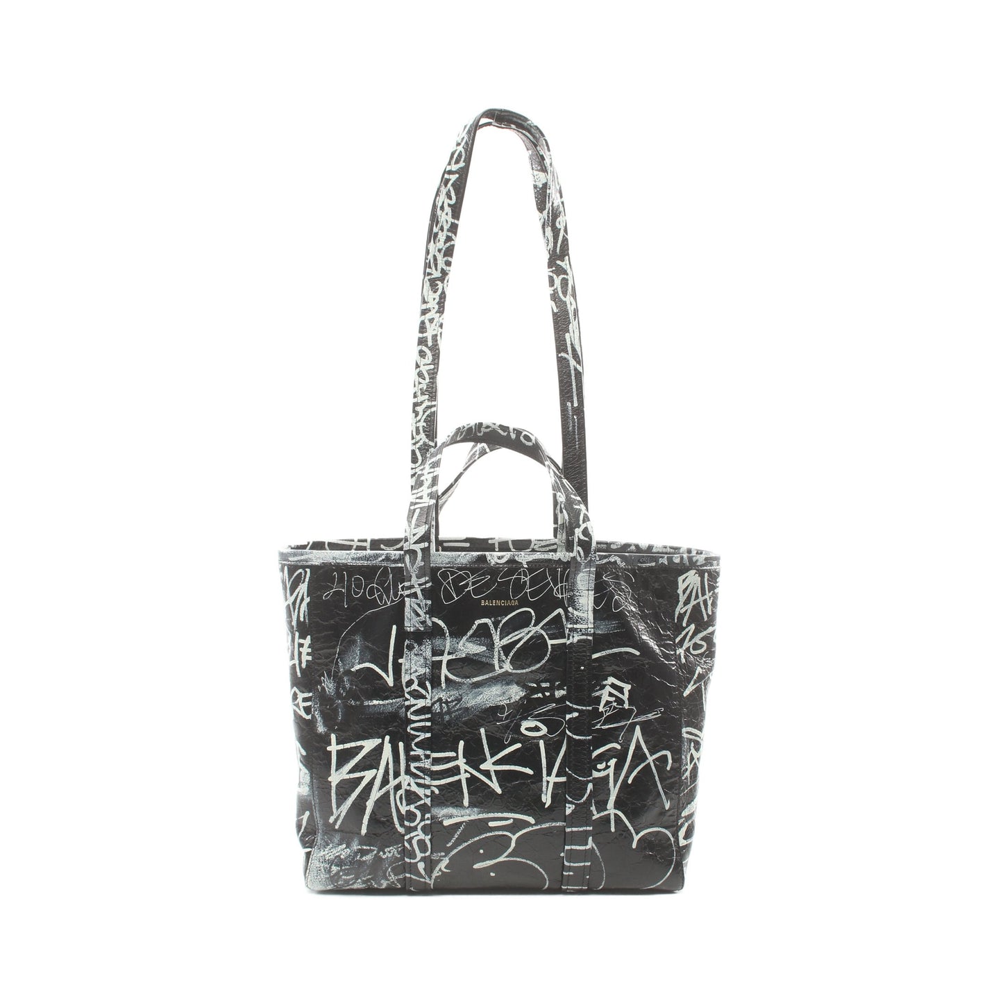 BARBES E/W SHOPPER バルベス グラフィティ ショルダーバッグ トートバッグ レザー ブラック ホワイト 2WAY バレンシアガ バッグ BALENCIAGA