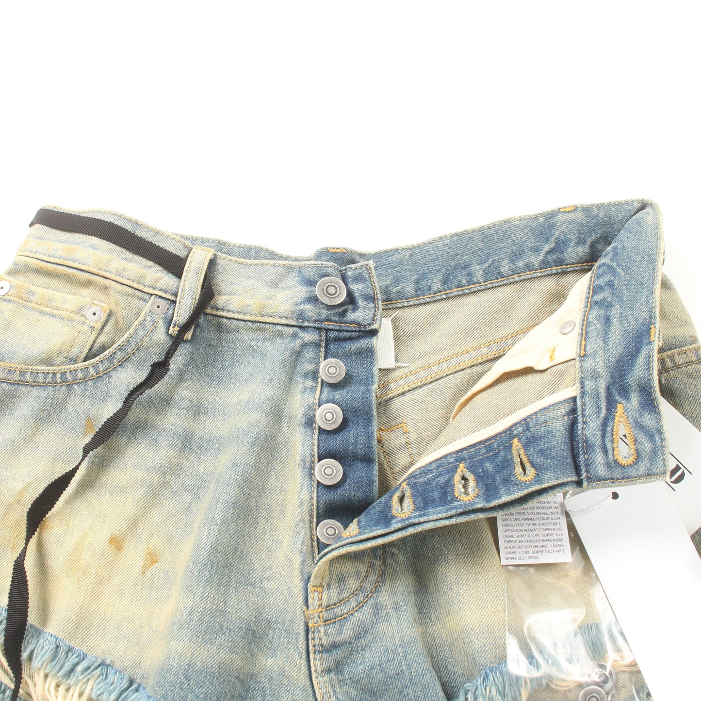 DISTRESSED DENIM SHORTS DIRTY WASH ショート デニムパンツ コットン インディゴブルー ヴィンテージ加工 メゾンマルジェラ ボトムス Maison Margiela