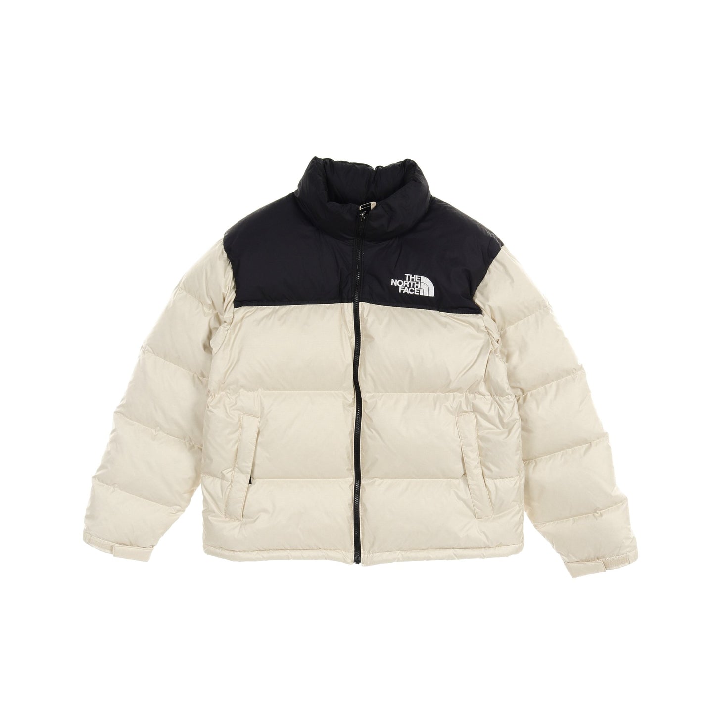 1996 RETRO NUPTSE JACKET ダウンジャケット ナイロン ライトベージュ ブラック フード付き ザノースフェイス アウター THE NORTH FACE