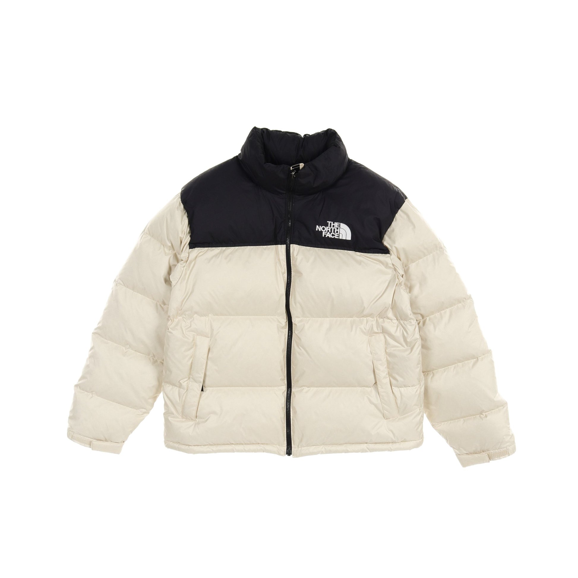 1996 RETRO NUPTSE JACKET ダウンジャケット ナイロン ライトベージュ ブラック フード付き ザノースフェイス アウター THE NORTH FACE