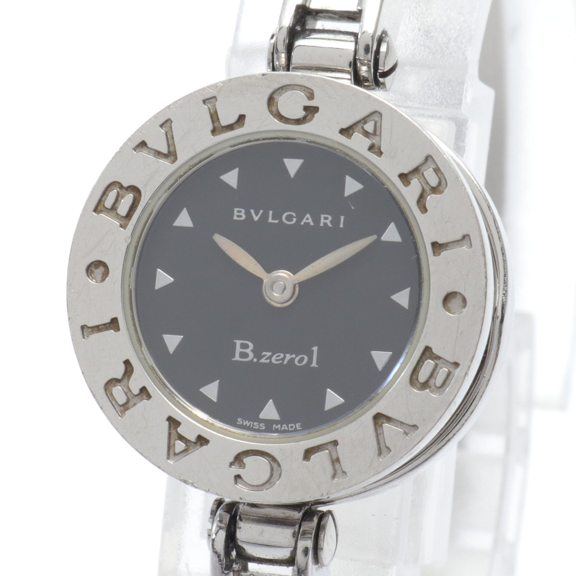 B-ZERO1 ビーゼロワン レディース 腕時計 クオーツ SS シルバー ブラック文字盤 ブルガリ 時計 BVLGARI