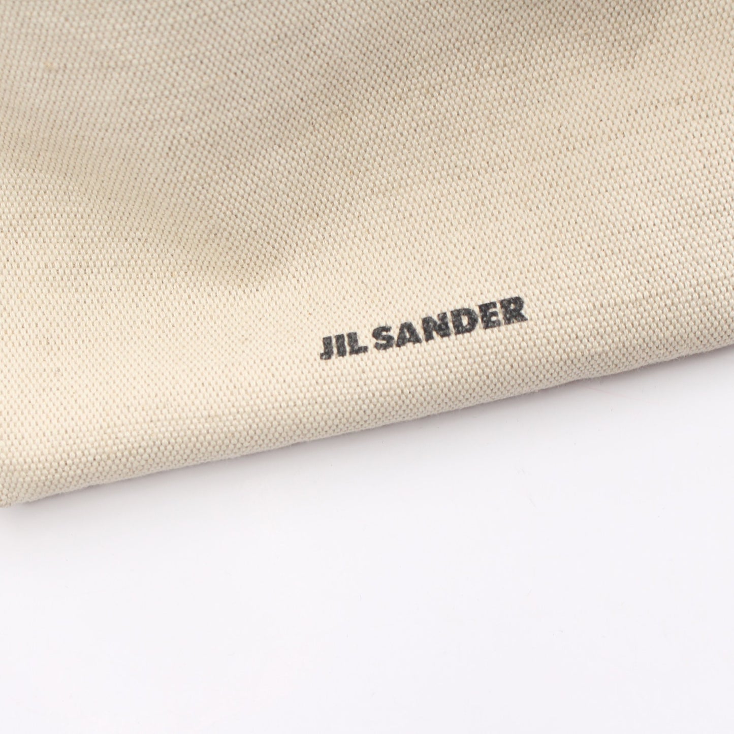 ドローストリング ショルダーバッグ キャンバス レザー アイボリー ブラック 巾着 ジルサンダー バッグ JIL SANDER