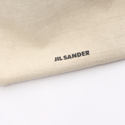 ドローストリング ショルダーバッグ キャンバス レザー アイボリー ブラック 巾着 ジルサンダー バッグ JIL SANDER