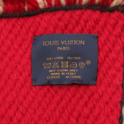 エシャルプ ロゴマニア デュオ マフラー ウール シルク ベージュ レッド ブラック ルイヴィトン 財布・小物 LOUIS VUITTON