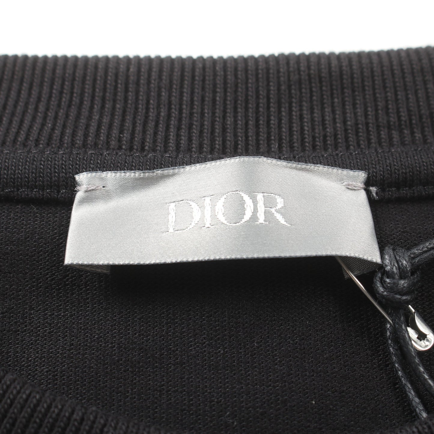 Tシャツ クルーネック ロゴ刺繍 コットン ブラック クリスチャンディオール トップス Christian Dior