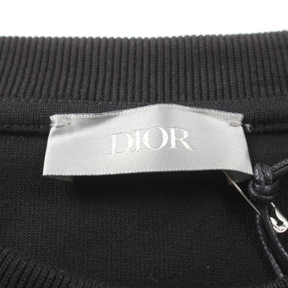 Tシャツ クルーネック ロゴ刺繍 コットン ブラック クリスチャンディオール トップス Christian Dior