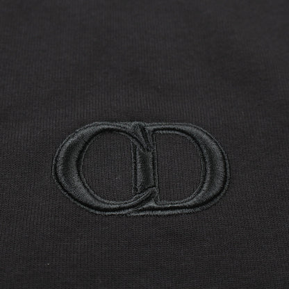 Tシャツ クルーネック ロゴ刺繍 コットン ブラック クリスチャンディオール トップス Christian Dior