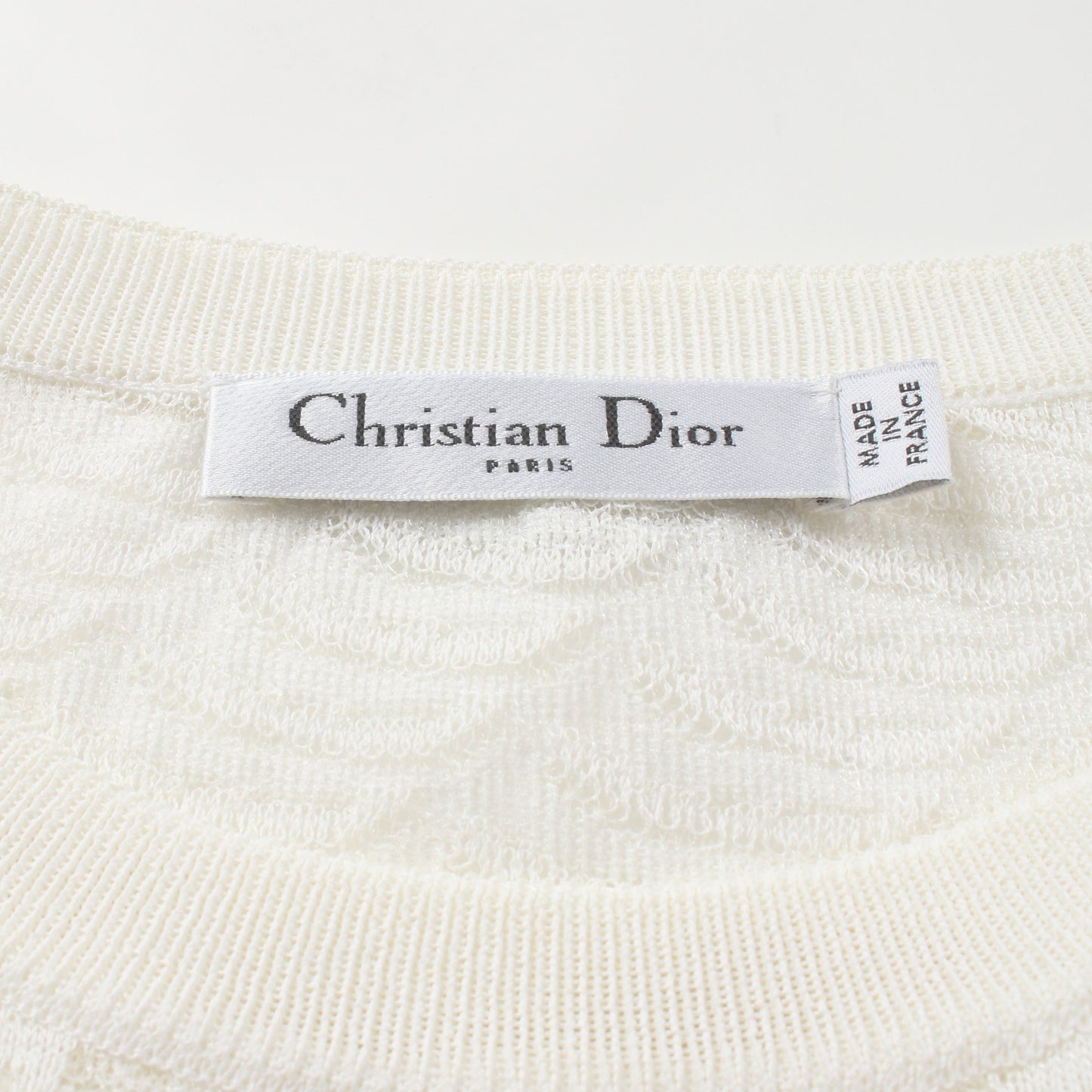 ニット クルーネック 長袖 ナイロン オフホワイト クリスチャンディオール トップス Christian Dior