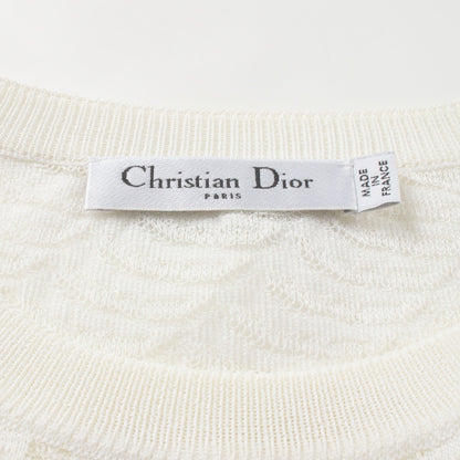 ニット クルーネック 長袖 ナイロン オフホワイト クリスチャンディオール トップス Christian Dior