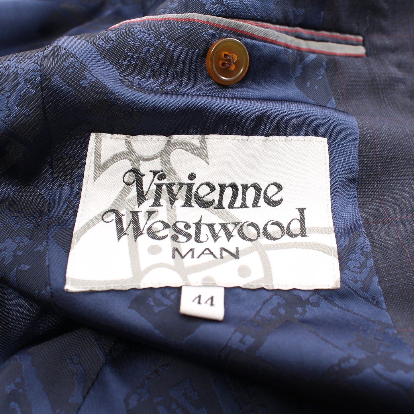 2B テーラードジャケット チェック スーツ セットアップ ウール ダークネイビー ヴィヴィアンウエストウッドマン スーツ Vivienne Westwood MAN