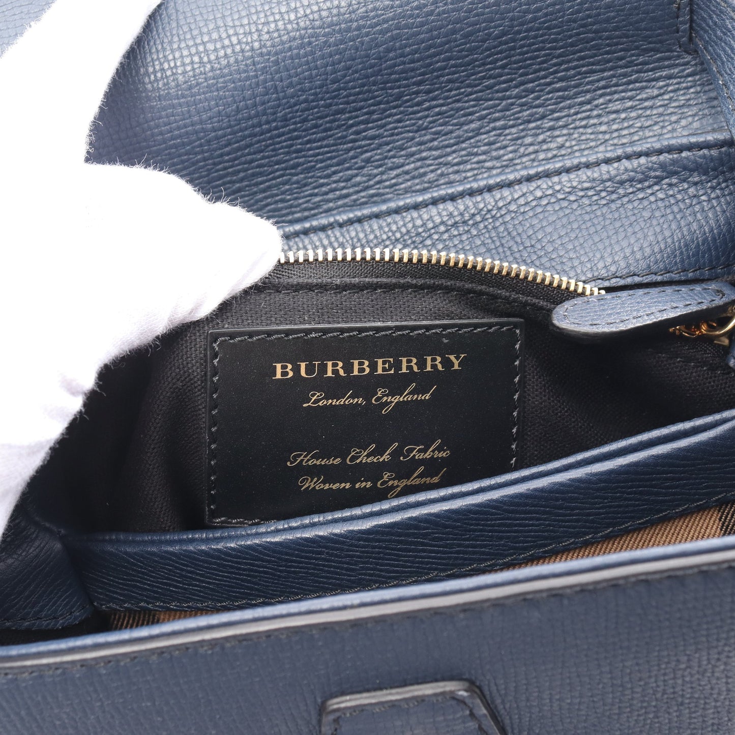 キャンベリー ハンドバッグ レザー ネイビー 2WAY バーバリー バッグ BURBERRY