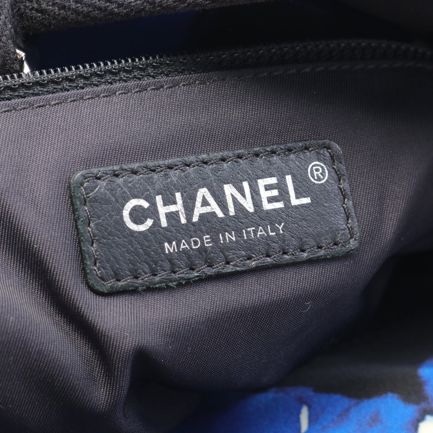 エアライン ハンドバッグ トートバッグ ナイロン レザー ブルー ブラック ホワイト シルバー金具 2WAY シャネル バッグ CHANEL