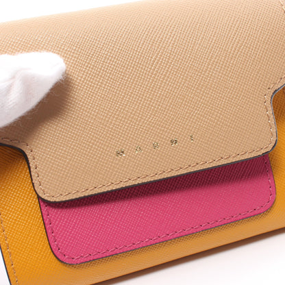 TRIFOLD WALLET 三つ折り財布 レザー ベージュ イエロー マルチカラー マルニ 財布・小物 MARNI