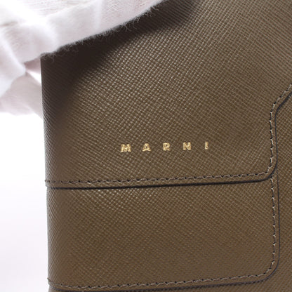 二つ折り財布 コンパクトウォレット レザー グレーブラウン マルニ 財布・小物 MARNI