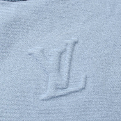 インサイドアウト Tシャツ エンボスロゴ コットン ブルーグレー ルイヴィトン トップス LOUIS VUITTON