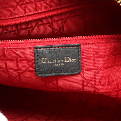 レディディオール カナージュ ラージ ハンドバッグ レザー ブラック クリスチャンディオール バッグ Christian Dior