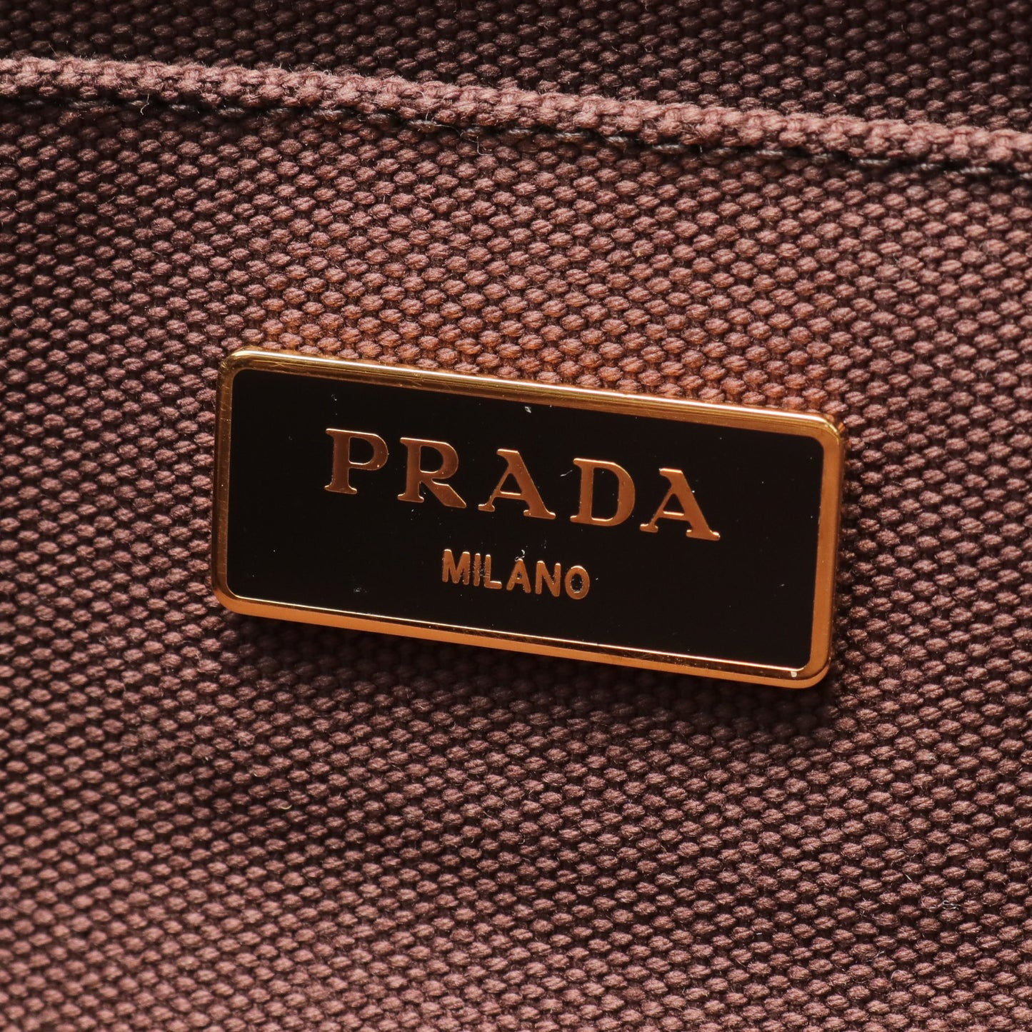 CANAPA カナパ ハンドバッグ トートバッグ キャンバス ダークブラウン 2WAY プラダ バッグ PRADA