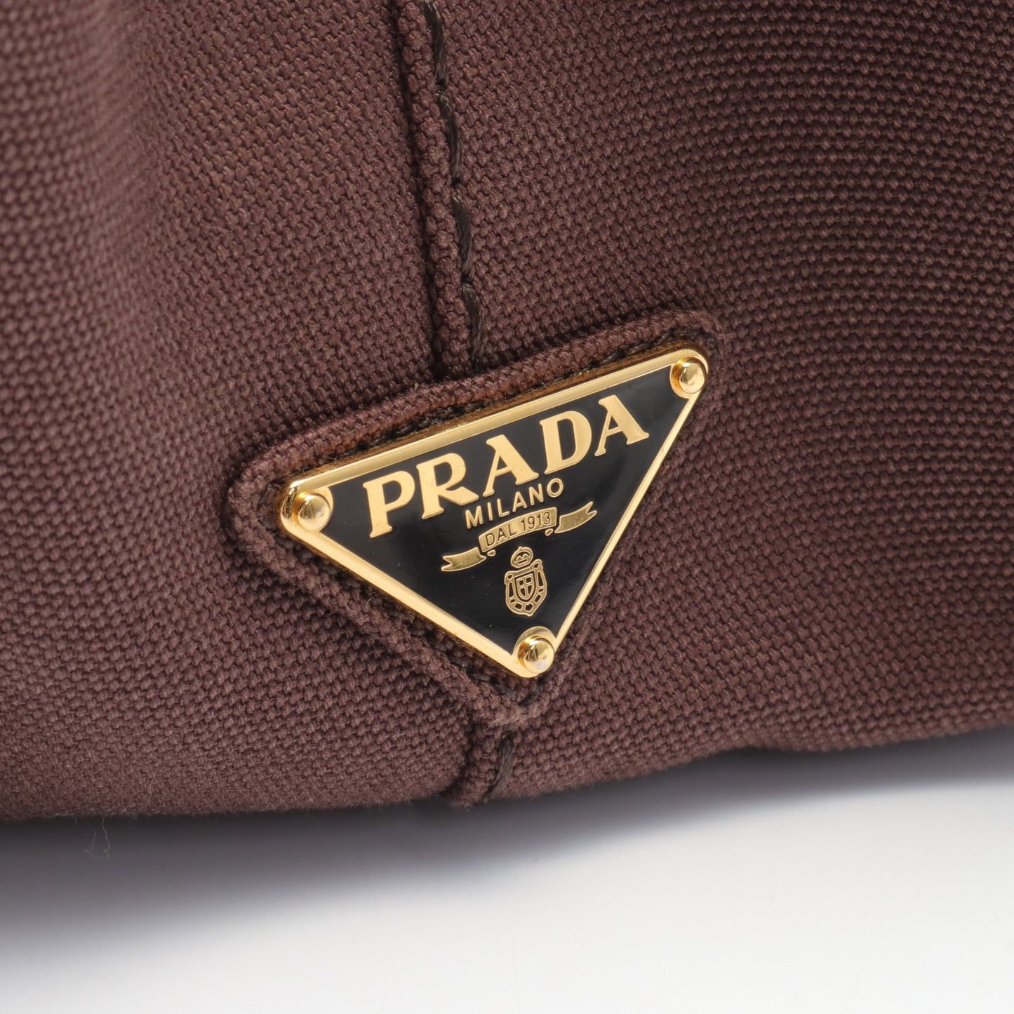 CANAPA カナパ ハンドバッグ トートバッグ キャンバス ダークブラウン 2WAY プラダ バッグ PRADA