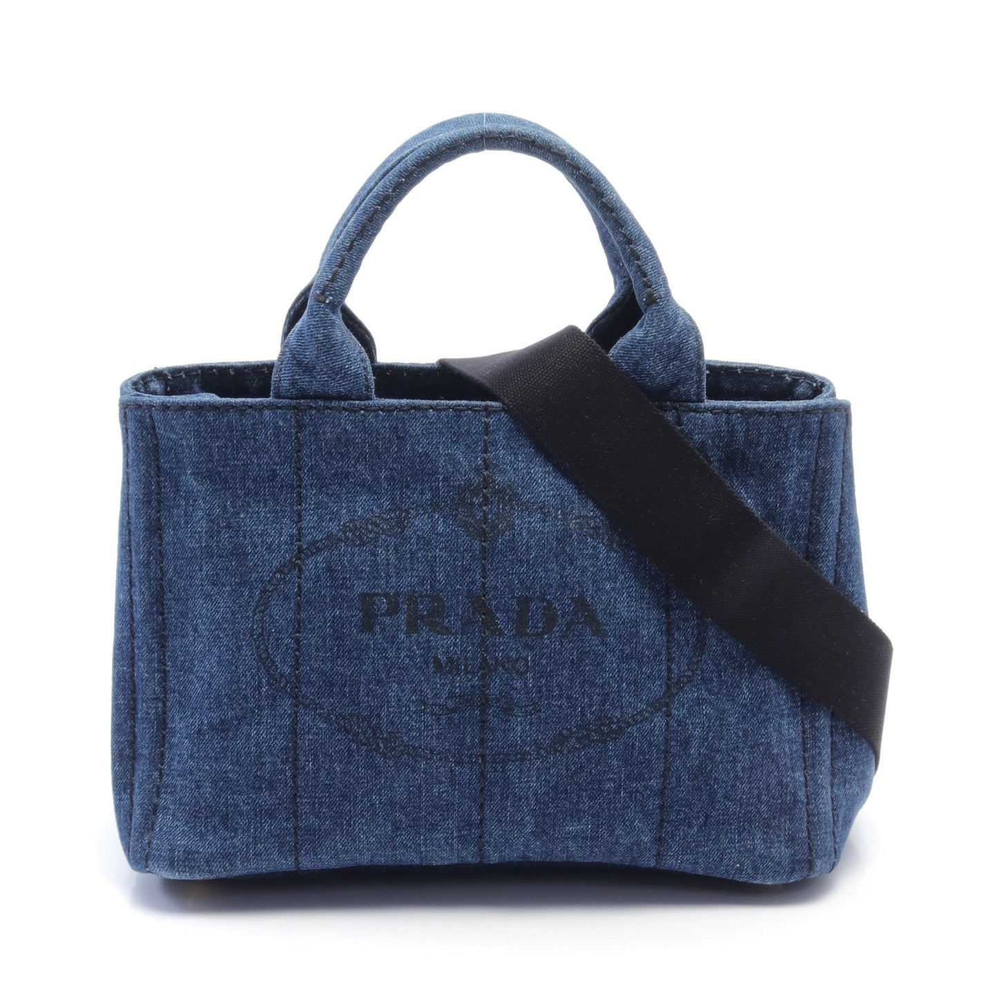 CANAPA カナパ ミニ ハンドバッグ トートバッグ デニム インディゴブルー 2WAY プラダ バッグ PRADA