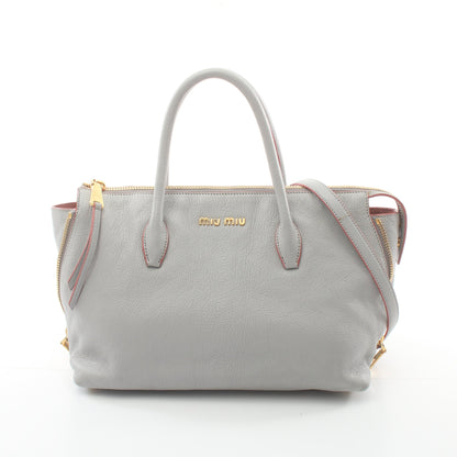 MADRAS マドラス ハンドバッグ レザー グレー 2WAY ミュウミュウ バッグ miu miu