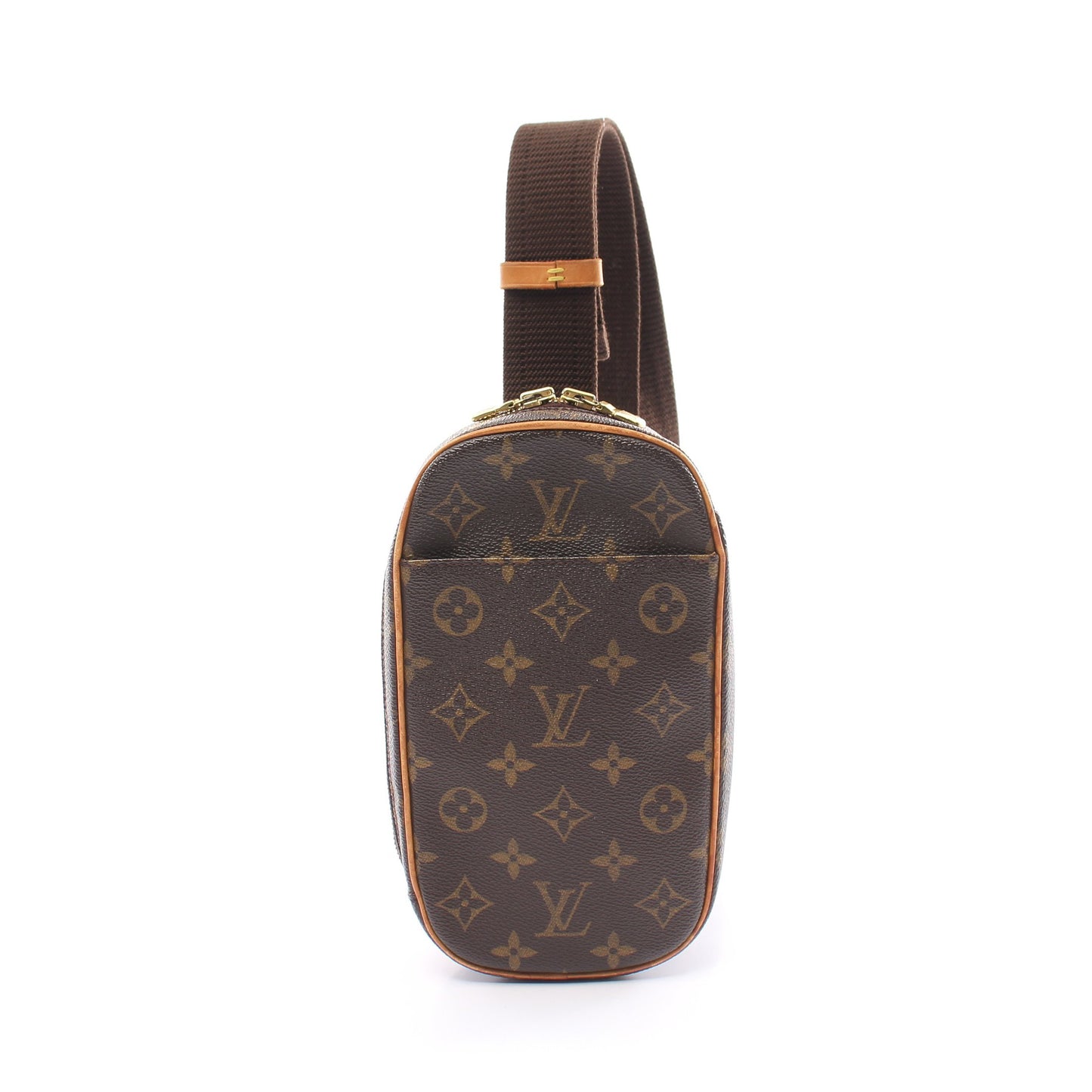 ポシェットガンジュ モノグラム ボディバッグ PVC レザー ブラウン ルイヴィトン バッグ LOUIS VUITTON