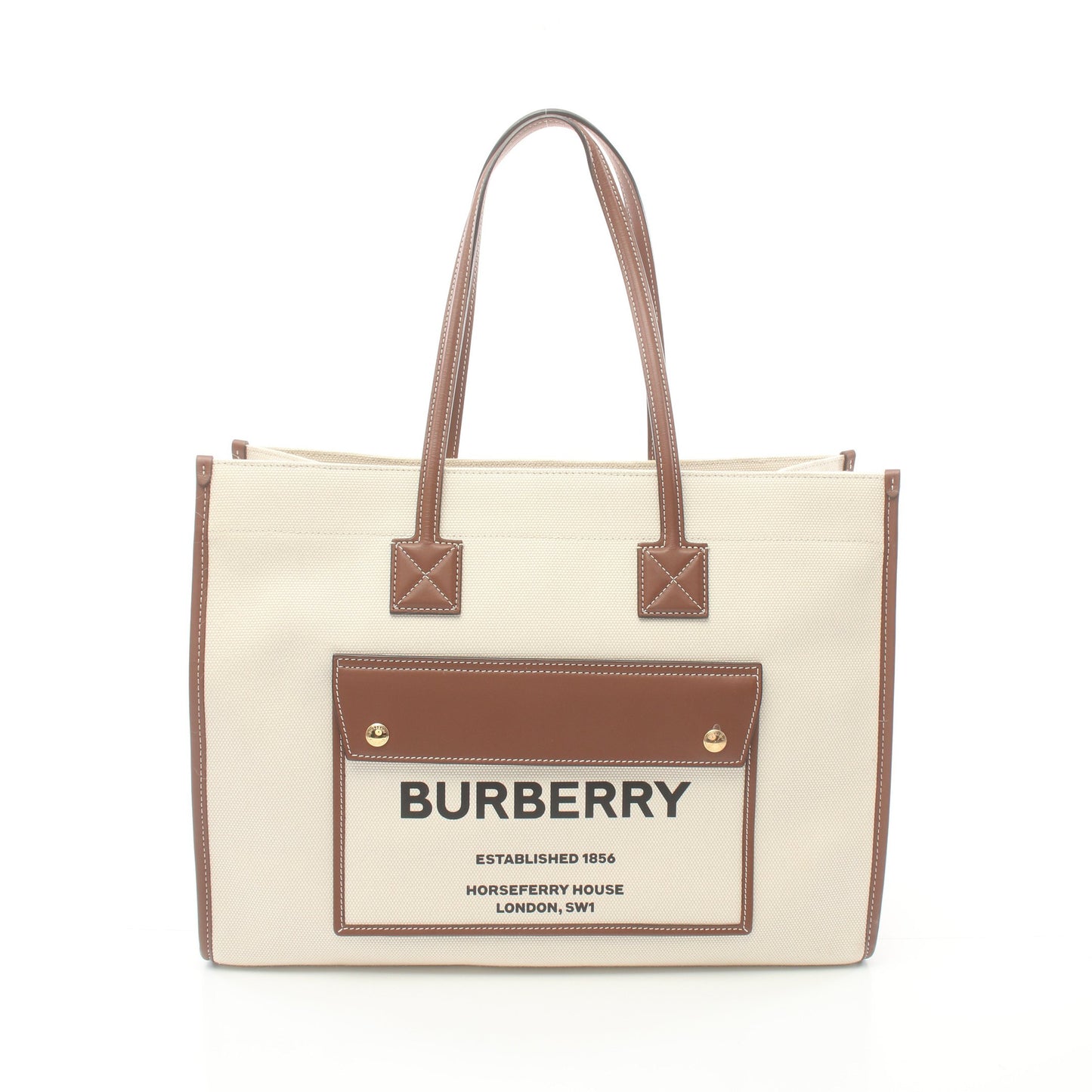 ショルダーバッグ トートバッグ キャンバス レザー ライトベージュ ブラウン バーバリー バッグ BURBERRY