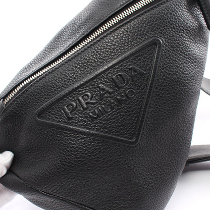 VITELLO DAINO ボディバッグ レザー ブラック プラダ バッグ PRADA