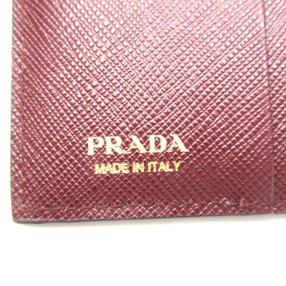 二つ折り財布 二つ折り財布 サフィアーノレザー ボルドー ピンク プラダ 財布・小物 PRADA