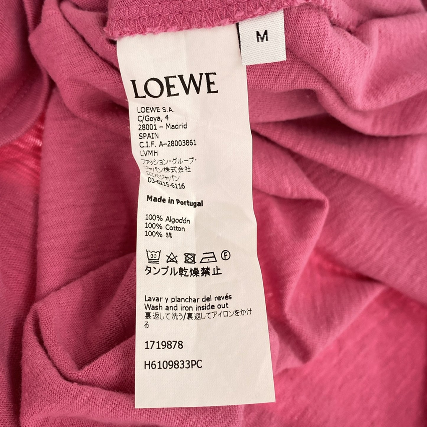 Tシャツ Tシャツ コットン ピンク ロエベ トップス LOEWE