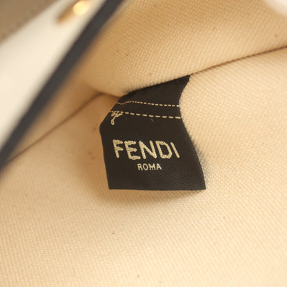 ショルダーバッグ トートバッグ キャンバス オフホワイト ブラック ロゴ フェンディ バッグ FENDI