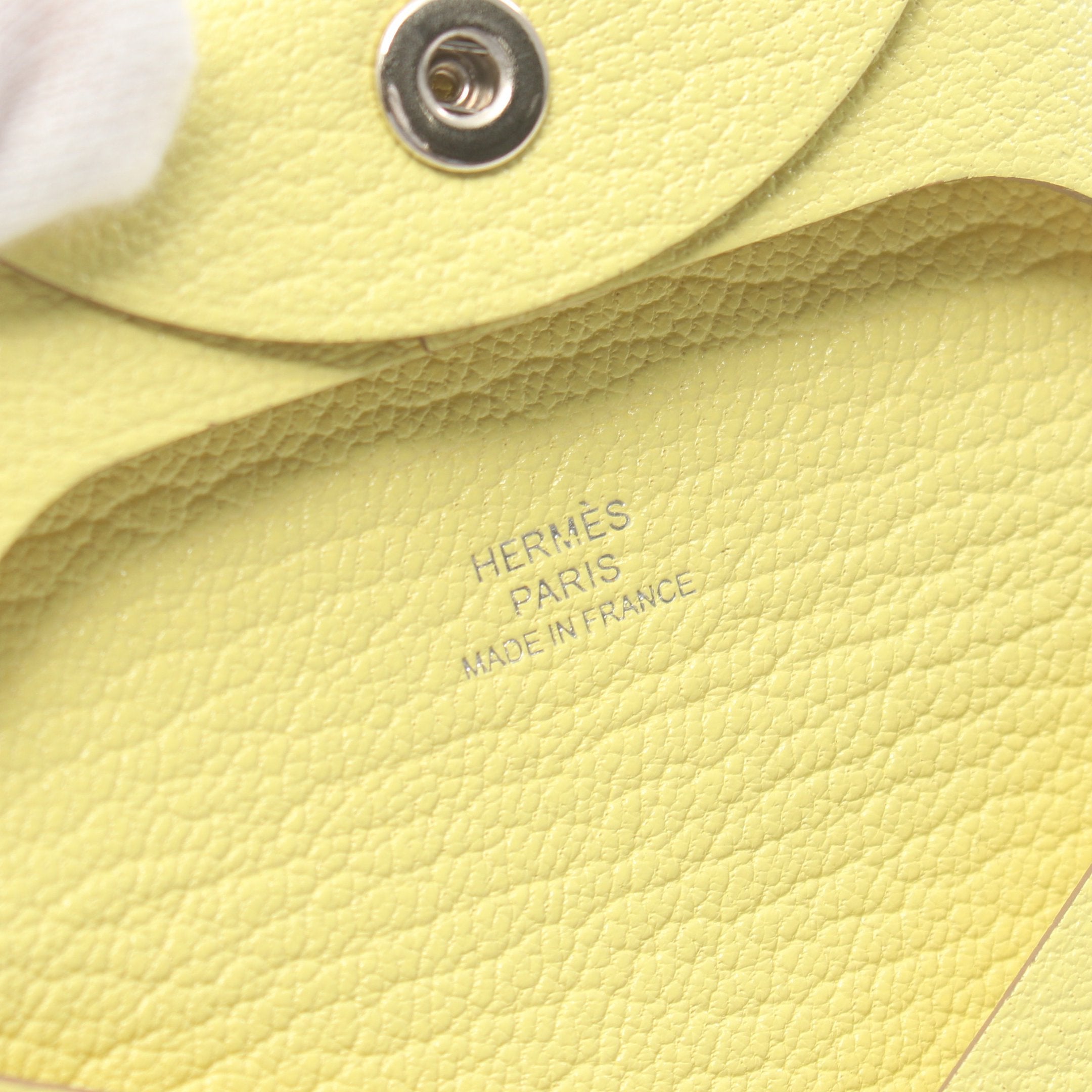 バスティア ライム コインケース シェーブル ライトイエロー シルバー