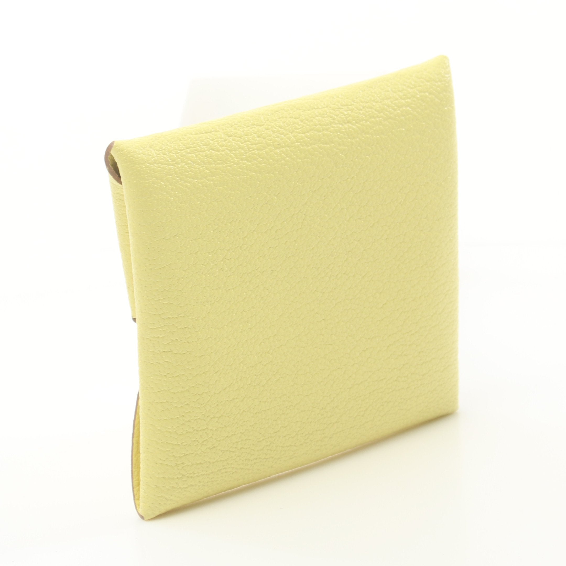 バスティア ライム コインケース シェーブル ライトイエロー シルバー