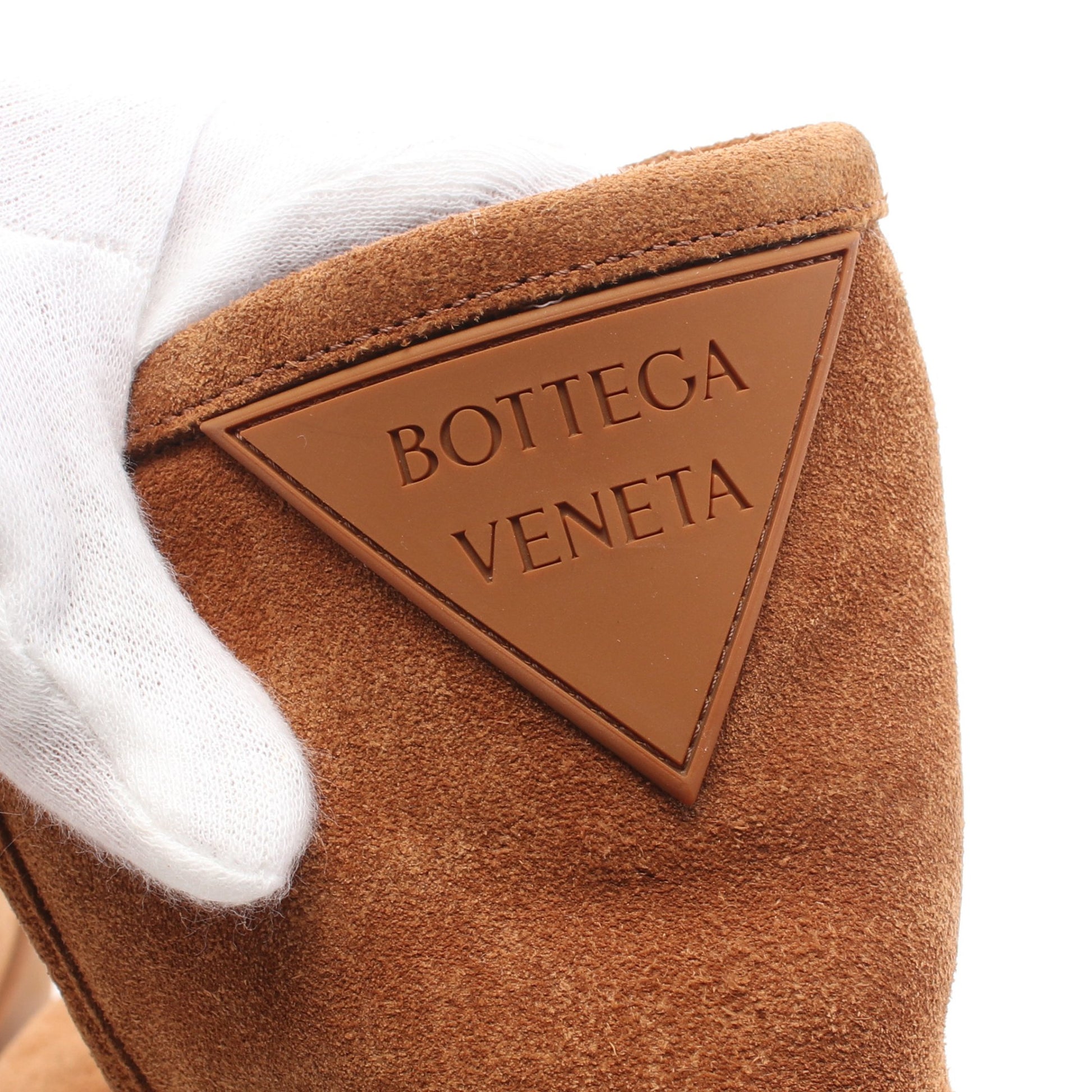 スナップ アンクルブーツ ショート ブーツ スエード ブラウン ボッテガヴェネタ シューズ BOTTEGA VENETA