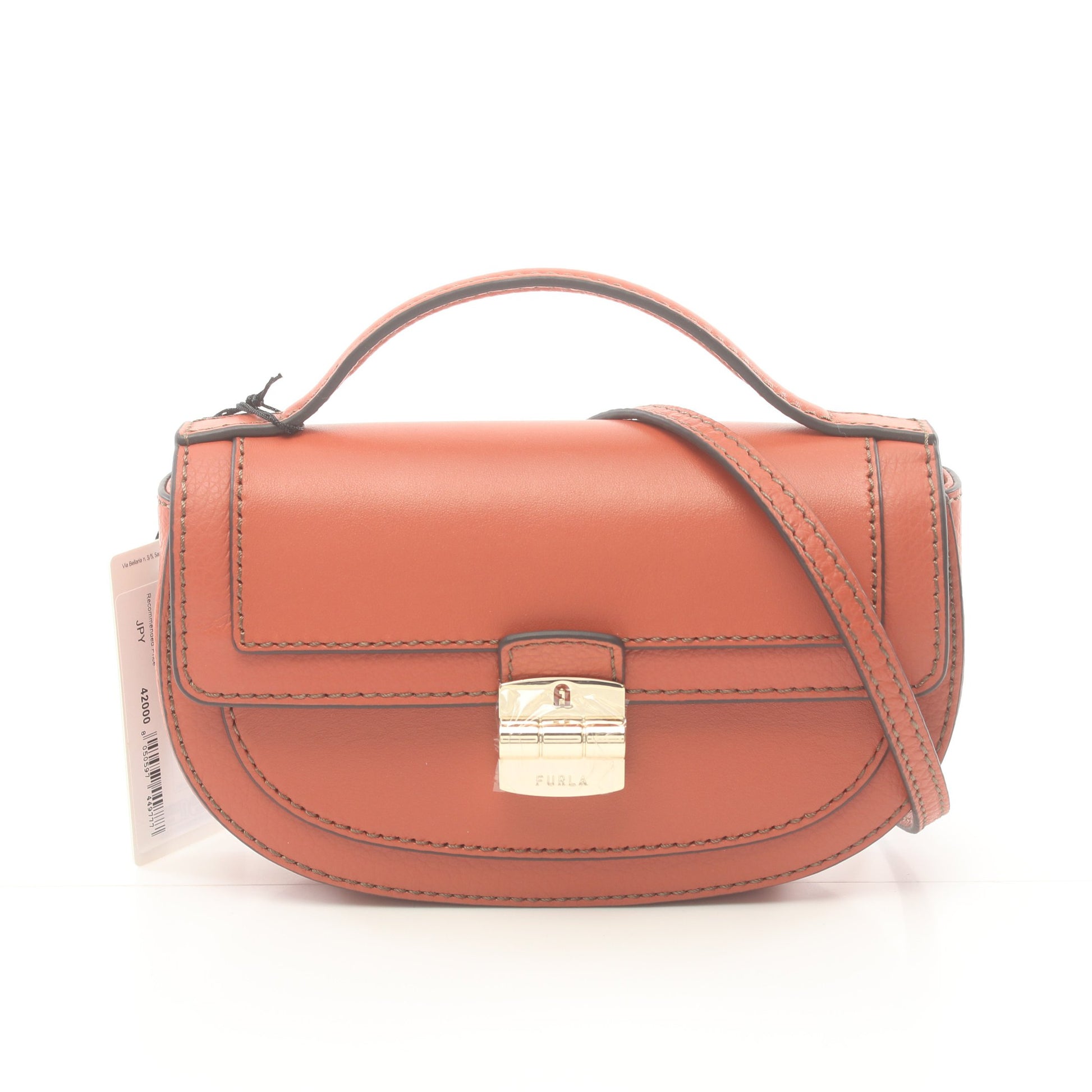 CLUB 2 MINI クラブ ミニ ハンドバッグ レザー オレンジブラウン 2WAY フルラ バッグ FURLA