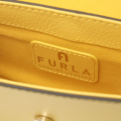 CLUB 2 MINI クラブ ミニ ハンドバッグ レザー イエロー 2WAY フルラ バッグ FURLA