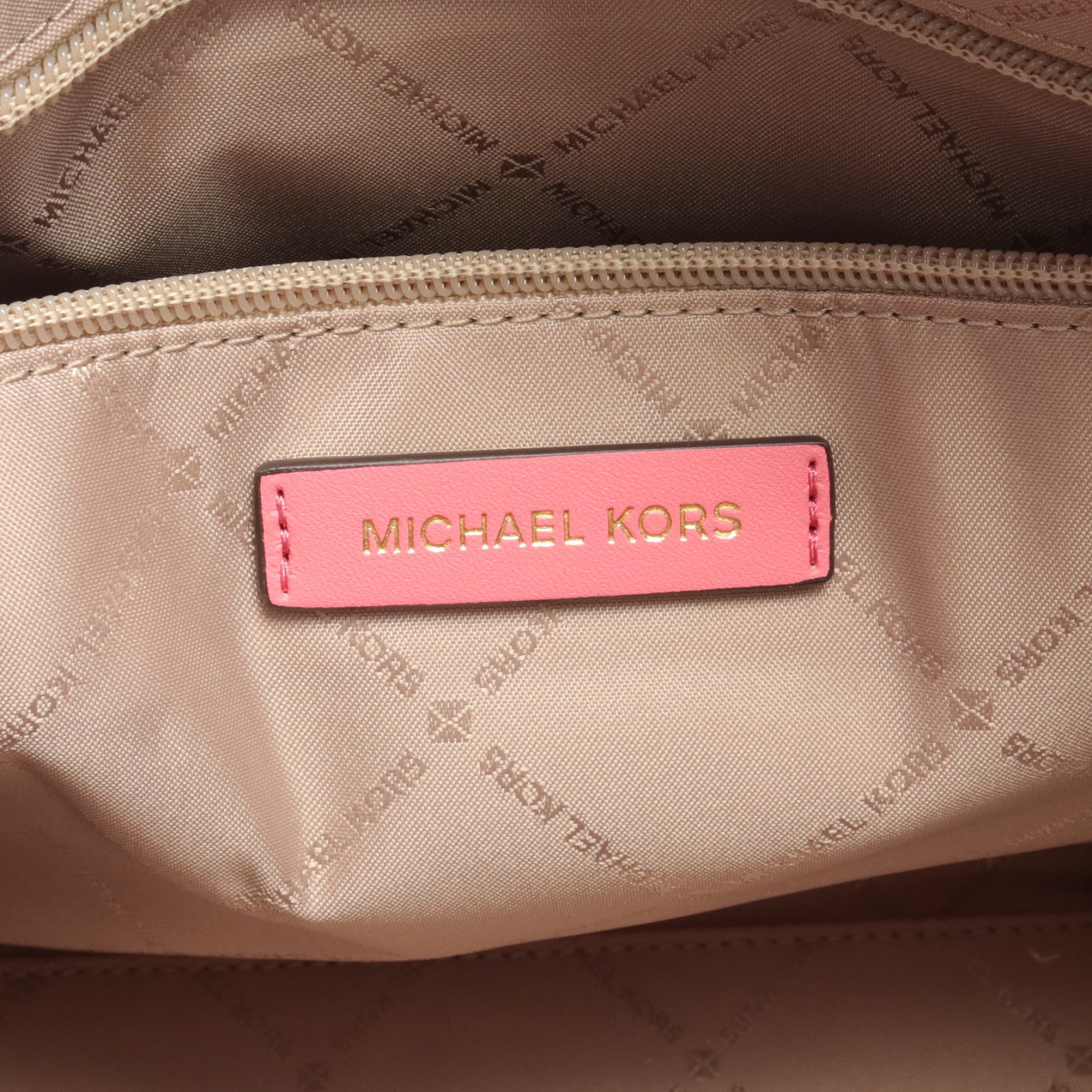 ジェットセット トラベル ハンドバッグ ミニボストンバッグ PVC レザー ベージュ ピンク 2WAY マイケルコース バッグ MICHAEL KORS