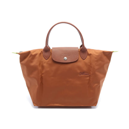 ル プリアージュ グリーン M ハンドバッグ ナイロン レザー ブラウン ロンシャン バッグ LONGCHAMP