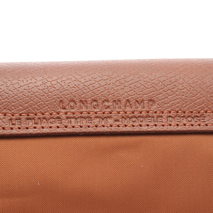 ル プリアージュ グリーン M ハンドバッグ ナイロン レザー ブラウン ロンシャン バッグ LONGCHAMP