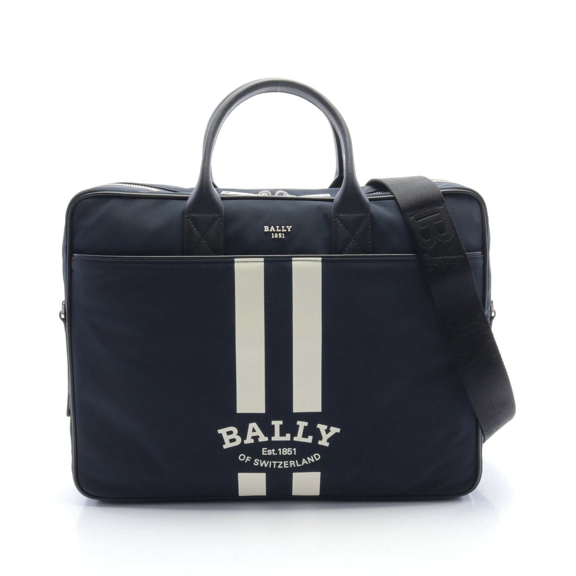 EXPLORE ビジネスバッグ ナイロン レザー ネイビー ブラック 2WAY バリー バッグ BALLY